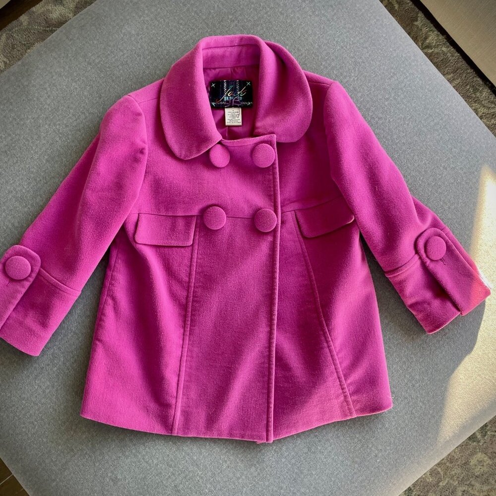 Stylish Pink Double Breasted Pea Coat | 3/4 Length | Small